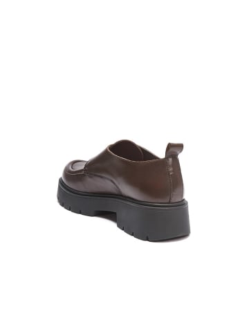Frank Daniel Leren mocassins bruin