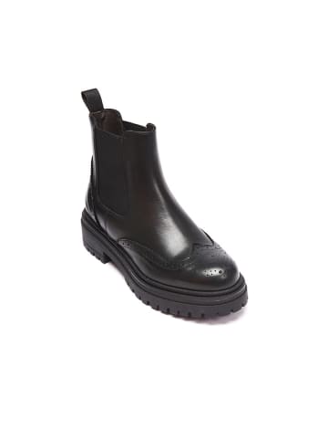 Frank Daniel Leder-Chelsea-Boots in Schwarz