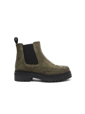 Frank Daniel Leder-Chelsea-Boots in Khaki