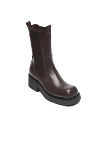 Frank Daniel Leder-Chelsea-Boots in Braun