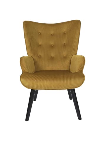 Rétro Chic Fotel "Giulia" w kolorze żółtym - 68 x 96 x 75 cm