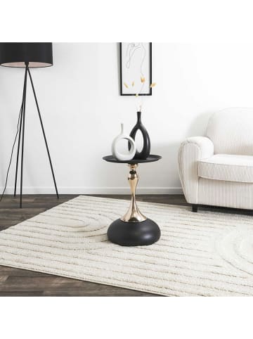 Rétro Chic Beistelltisch ''Portobello'' in Schwarz/ Gold - (H)54 - Ø 38 cm