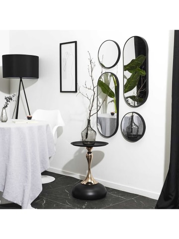 Rétro Chic Bijzettafel "Portobello" zwart/goudkleurig - (H)54 - Ø 38 cm