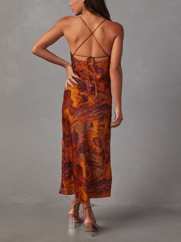 Milan Kiss Kleid in Orange/ Braun