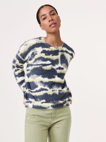 TAIFUN Pullover in Weiß/ Creme/ Blau