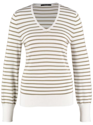 TAIFUN Pullover in Weiß/ Khaki