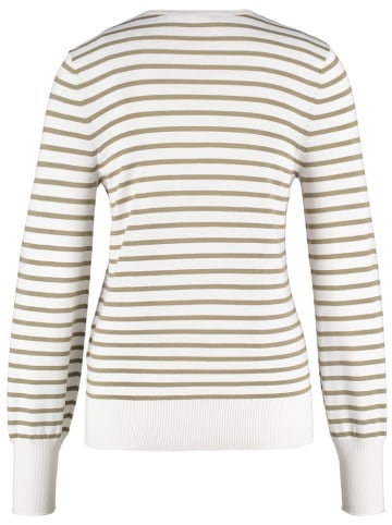TAIFUN Pullover in Weiß/ Khaki