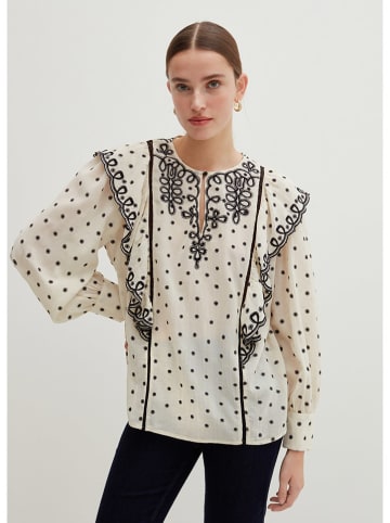 STEFANEL Bluse in Creme/ Schwarz
