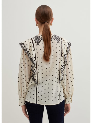 STEFANEL Bluse in Creme/ Schwarz
