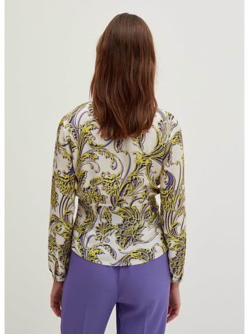 STEFANEL Bluse in Weiß/ Gelb/ Lila
