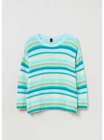 STEFANEL Pullover in Türkis/ Blau