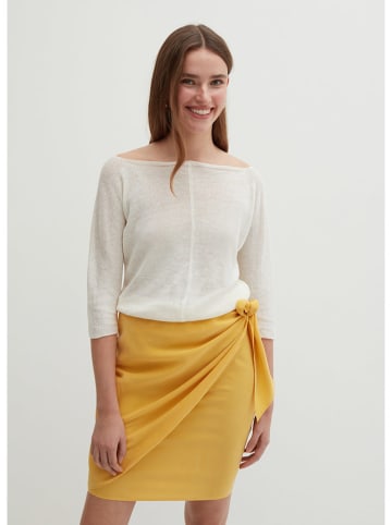 STEFANEL Lniany sweter w kolorze kremowym