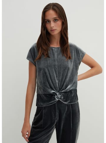 STEFANEL Samtshirt in Anthrazit