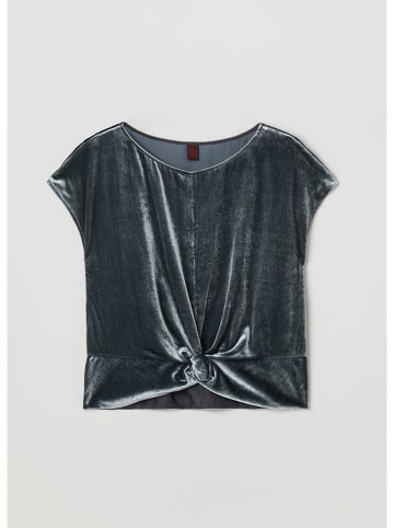 STEFANEL Samtshirt in Anthrazit