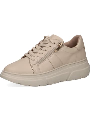 Caprice Skórzane sneakersy w kolorze beżowym