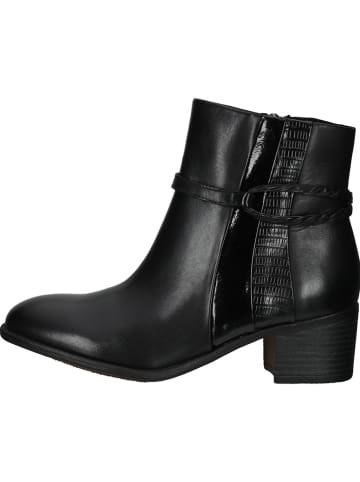 Marco Tozzi Leder-Stiefeletten in Schwarz