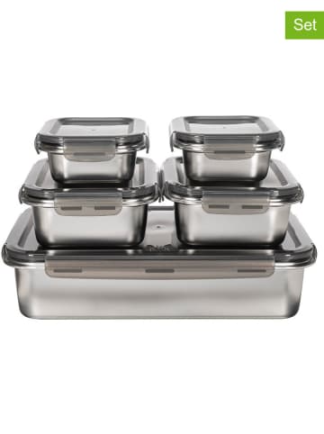 Laguiole 5er-Set: Frischhaltedosen in Silber