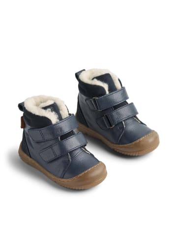Wheat Leder-Winterboots in Dunkelblau