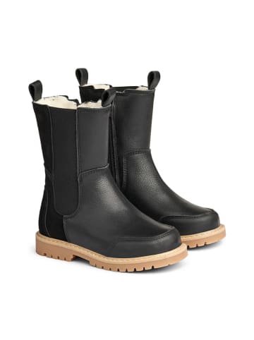 Wheat Leren chelseaboots zwart