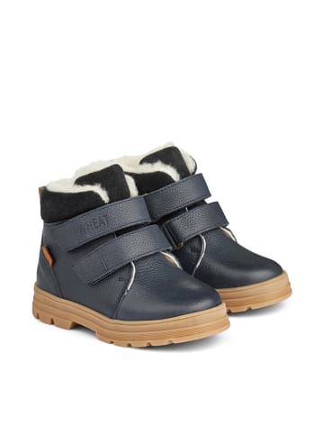 Wheat Leder-Winterboots in Dunkelblau