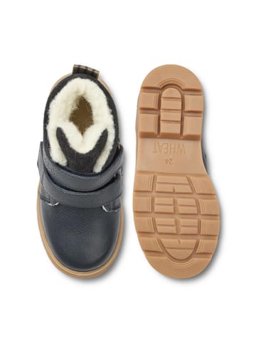 Wheat Leder-Winterboots in Dunkelblau