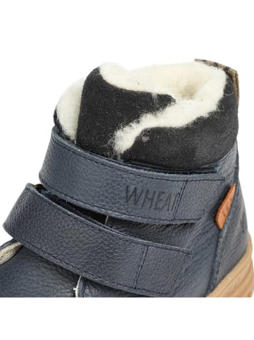 Wheat Leder-Winterboots in Dunkelblau