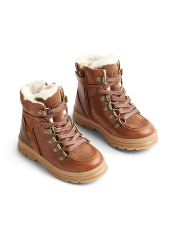 Wheat Leder-Winterboots in Hellbraun