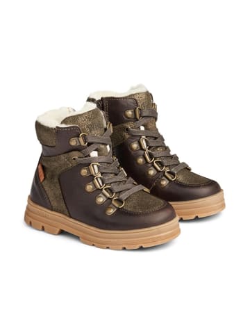 Wheat Leren winterboots bruin/kaki