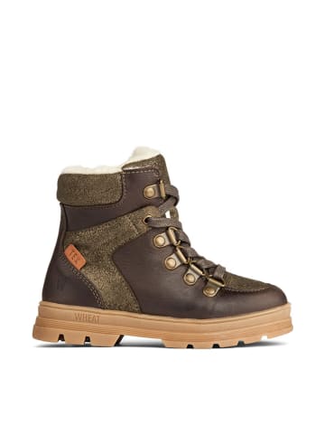Wheat Leder-Winterboots in Braun/ Khaki