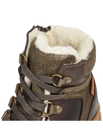 Wheat Leder-Winterboots in Braun/ Khaki