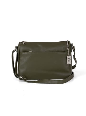 Anna Morellini Leder-Umhängetasche "Orlanda" in Oliv - (B)29 x (H)23 x (T)12 cm