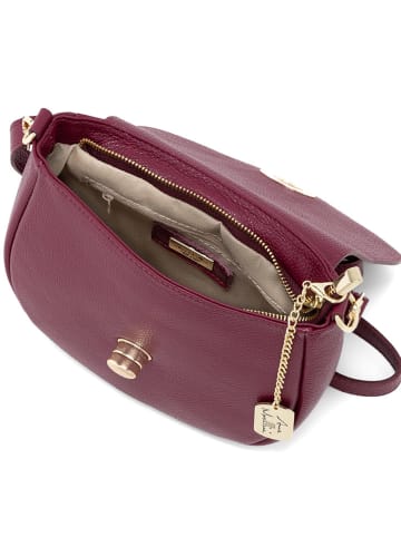 Anna Morellini Leder-Umhängetasche "Iseppa" in Bordeaux - (B)24 x (H)21 x (T)9 cm