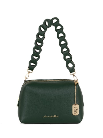 Anna Morellini Leren handtas "Gessica" donkergroen - (B)27 x (H)20 x (D)12 cm