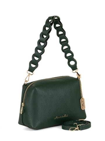 Anna Morellini Leren handtas "Gessica" donkergroen - (B)27 x (H)20 x (D)12 cm