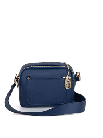 Anna Morellini Leder-Umhängetasche "Aldina" in Dunkelblau - (B)22 x (H)18 x (T)11 cm