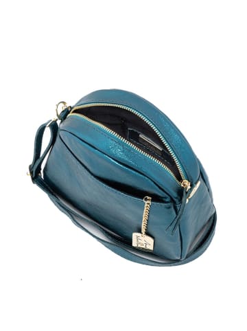 Anna Morellini Leren schoudertas "Romilda" blauw - (B)22 x (H)19 x (D)10 cm