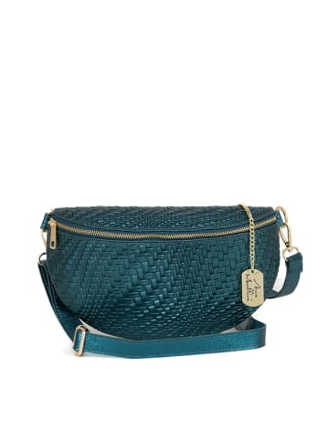 Anna Morellini Leder-Brustbeutel "Rufina" in Blau - (B)30 x (H)18 x (T)9 cm