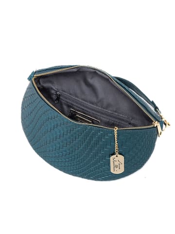 Anna Morellini Leren borstbuidel "Rufina" blauw - (B)30 x (H)18 x (D)9 cm