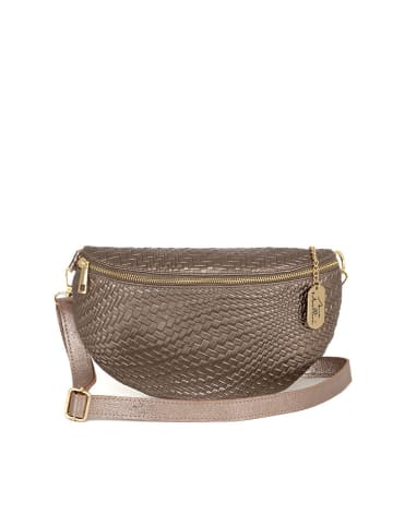 Anna Morellini Leder-Brustbeutel "Rufina" in Bronze - (B)30 x (H)18 x (T)9 cm