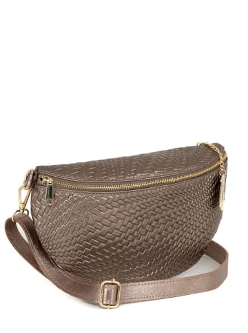 Anna Morellini Leder-Brustbeutel "Rufina" in Bronze - (B)30 x (H)18 x (T)9 cm