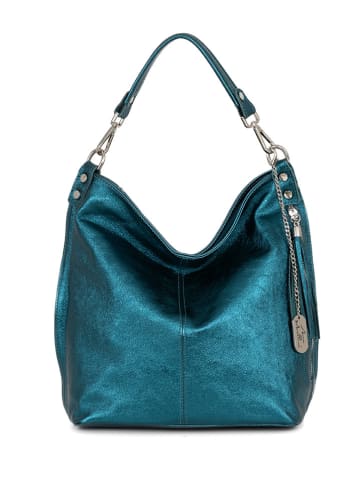 Anna Morellini Leren schoudertas "Aiace" blauw - (B)31 x (H)33 x (D)16 cm