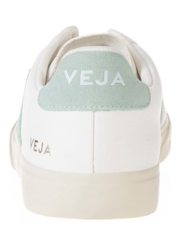 Veja Skórzane sneakersy "Campo" w kolorze biało-zielonym