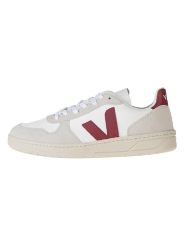 Veja Leren sneakers "V 10" wit/beige/rood