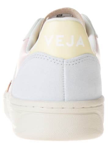 Veja Leder-Sneakers in Weiß/ Bunt