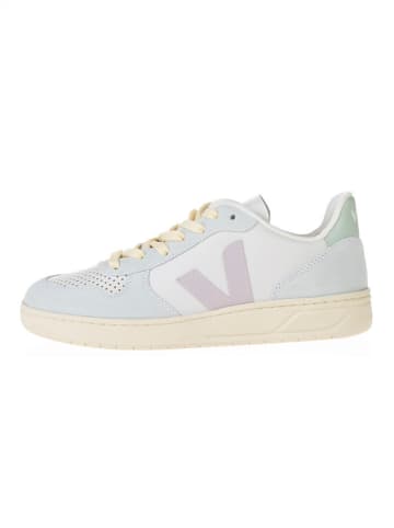 Veja Leder-Sneakers "V 10" in Türkis/ Rosa/ Grün
