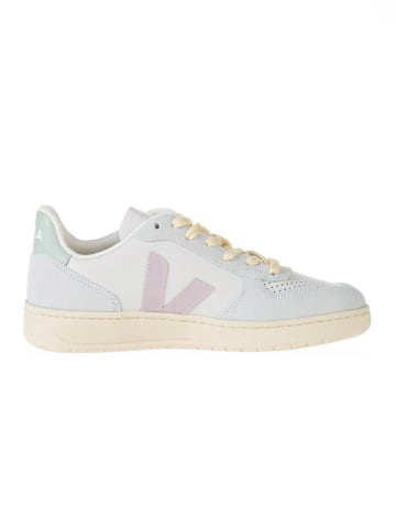 Veja Skórzane sneakersy "V 10" w kolorze turkusowo-jasnoróżowo-zielonym