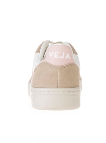 Veja Leder-Sneakers "V 10" in Weiß/ Beige/ Rosa