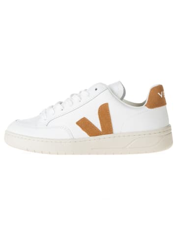 Veja Leder-Sneakers in Weiß/ Hellbraun