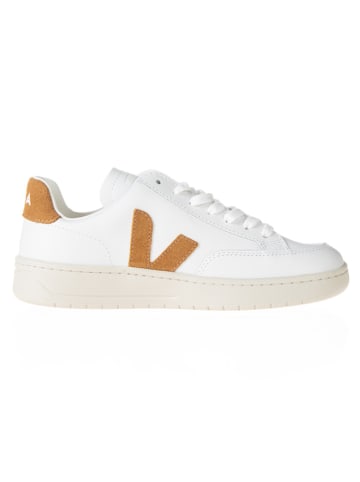 Veja Leder-Sneakers in Weiß/ Hellbraun
