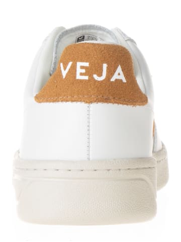 Veja Leder-Sneakers in Weiß/ Hellbraun